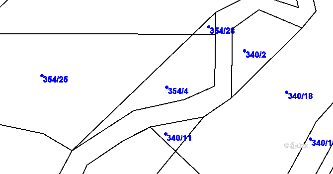Parcela st. 354/4 v KÚ Rosice u Chrasti, Katastrální mapa