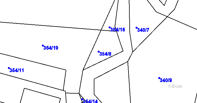 Parcela st. 354/8 v KÚ Rosice u Chrasti, Katastrální mapa