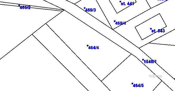 Parcela st. 464/4 v KÚ Rosice u Chrasti, Katastrální mapa