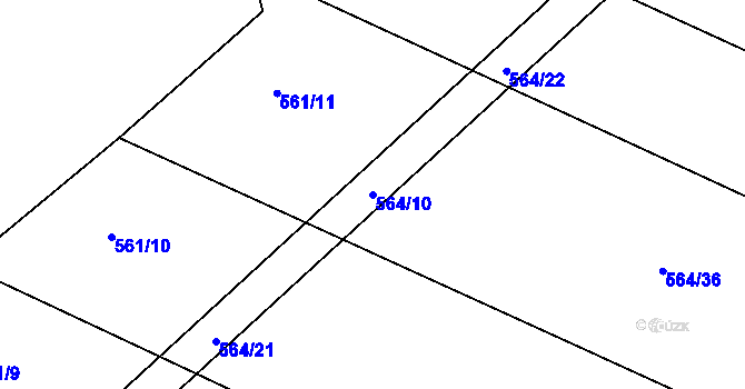 Parcela st. 564/10 v KÚ Rosice u Chrasti, Katastrální mapa