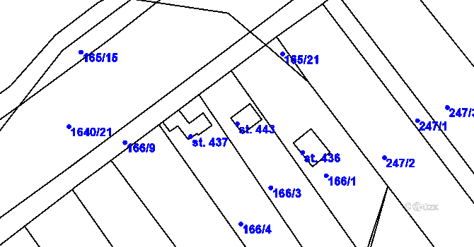 Parcela st. 443 v KÚ Rosice u Chrasti, Katastrální mapa