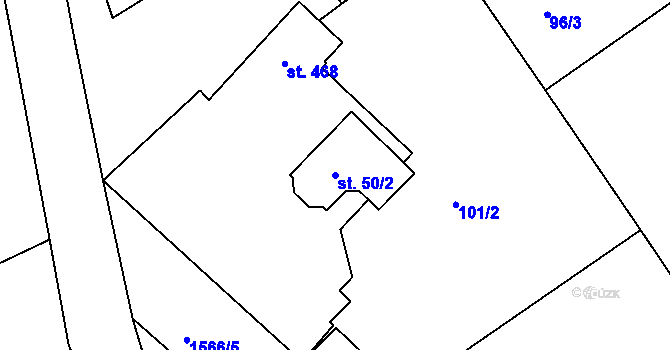 Parcela st. 50/2 v KÚ Rosice u Chrasti, Katastrální mapa