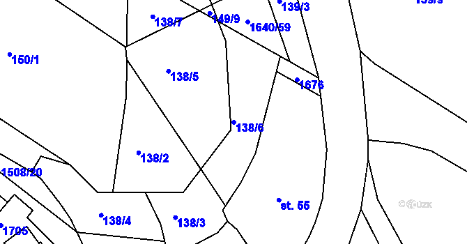 Parcela st. 138/6 v KÚ Rosice u Chrasti, Katastrální mapa