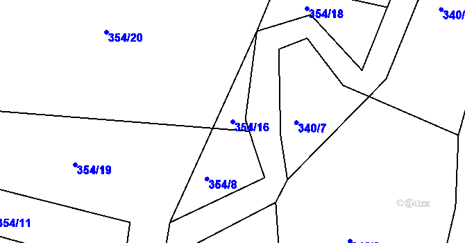 Parcela st. 354/16 v KÚ Rosice u Chrasti, Katastrální mapa