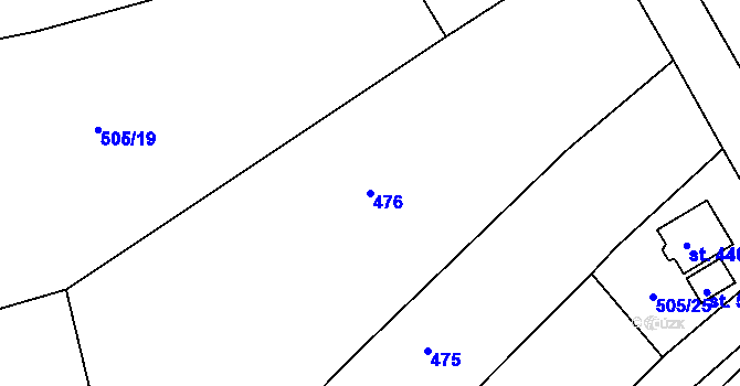 Parcela st. 476 v KÚ Rosice u Chrasti, Katastrální mapa