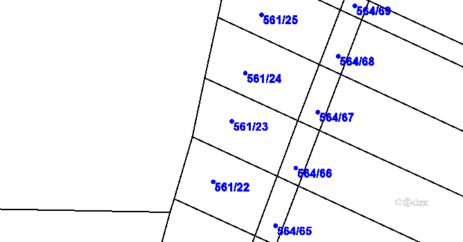 Parcela st. 561/23 v KÚ Rosice u Chrasti, Katastrální mapa