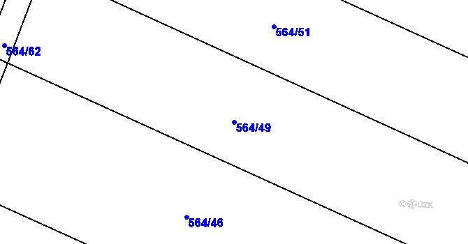Parcela st. 564/49 v KÚ Rosice u Chrasti, Katastrální mapa