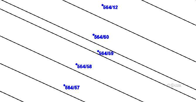 Parcela st. 564/59 v KÚ Rosice u Chrasti, Katastrální mapa