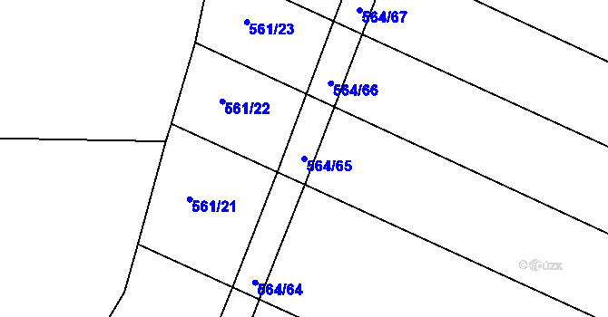 Parcela st. 564/65 v KÚ Rosice u Chrasti, Katastrální mapa