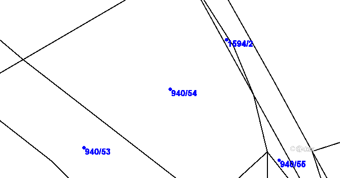 Parcela st. 940/54 v KÚ Rosice u Chrasti, Katastrální mapa