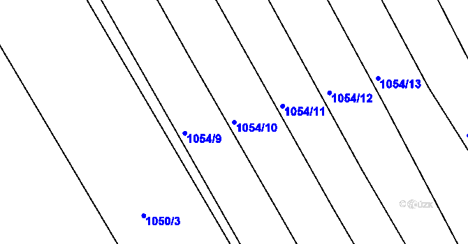 Parcela st. 1054/10 v KÚ Rosice u Chrasti, Katastrální mapa