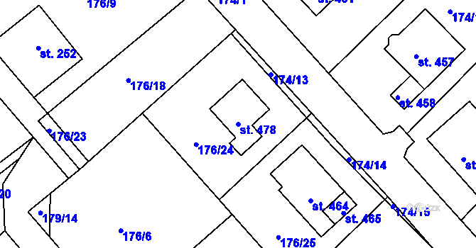 Parcela st. 478 v KÚ Rosice u Chrasti, Katastrální mapa