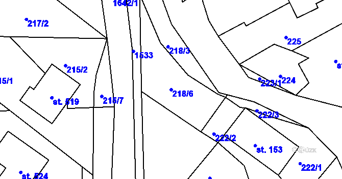 Parcela st. 218/6 v KÚ Rosice u Chrasti, Katastrální mapa