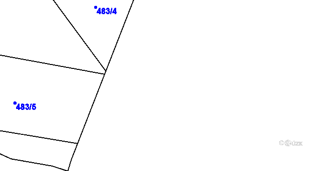 Parcela st. 483/1 v KÚ Rosice nad Labem, Katastrální mapa
