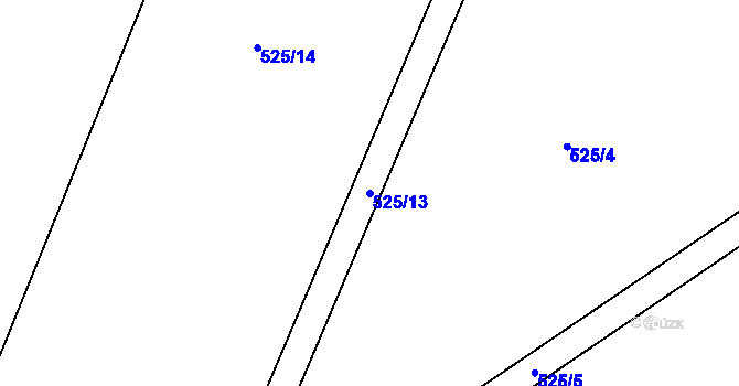 Parcela st. 525/13 v KÚ Rosice nad Labem, Katastrální mapa
