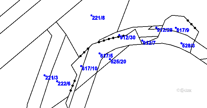 Parcela st. 528/4 v KÚ Rosice nad Labem, Katastrální mapa