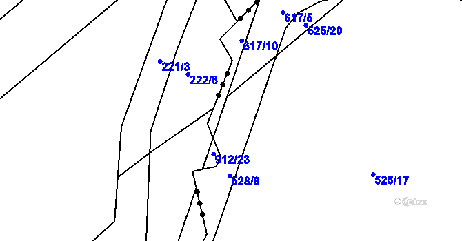 Parcela st. 617/15 v KÚ Rosice nad Labem, Katastrální mapa
