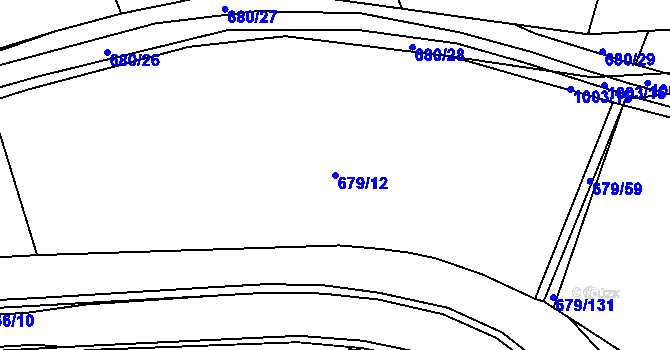 Parcela st. 679/12 v KÚ Rosice u Brna, Katastrální mapa