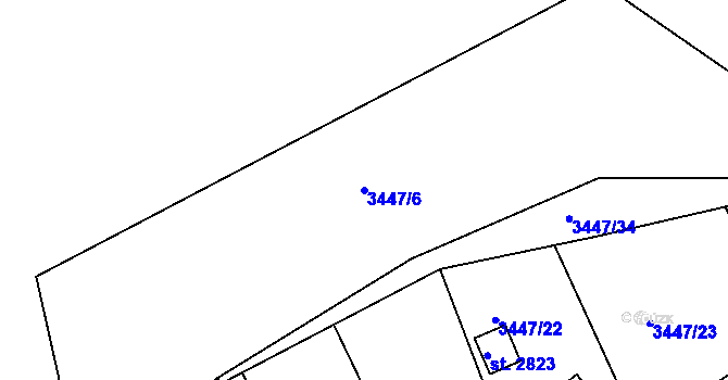Parcela st. 3447/6 v KÚ Rosice u Brna, Katastrální mapa