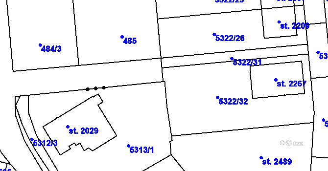 Parcela st. 5322/3 v KÚ Rosice u Brna, Katastrální mapa