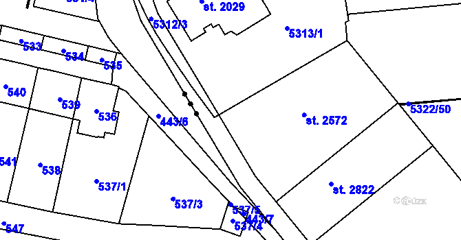 Parcela st. 5322/7 v KÚ Rosice u Brna, Katastrální mapa