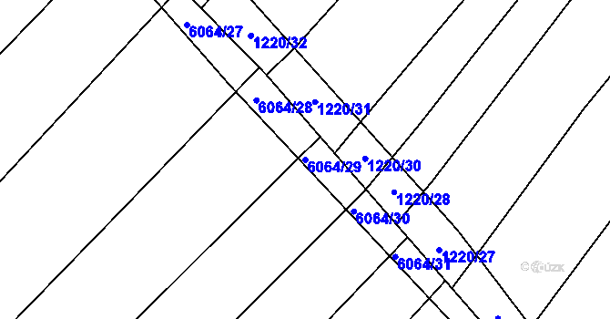 Parcela st. 6064/29 v KÚ Rosice u Brna, Katastrální mapa