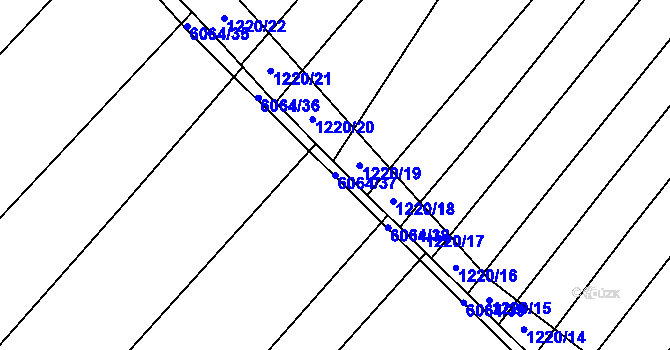 Parcela st. 6064/37 v KÚ Rosice u Brna, Katastrální mapa