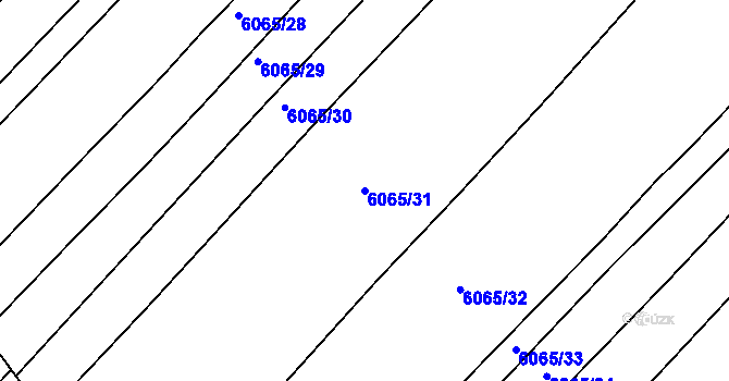 Parcela st. 6065/31 v KÚ Rosice u Brna, Katastrální mapa