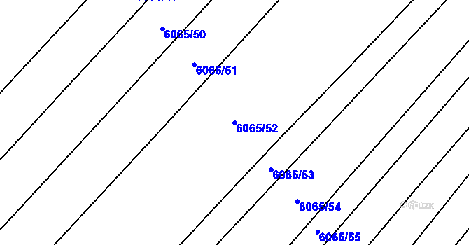 Parcela st. 6065/52 v KÚ Rosice u Brna, Katastrální mapa