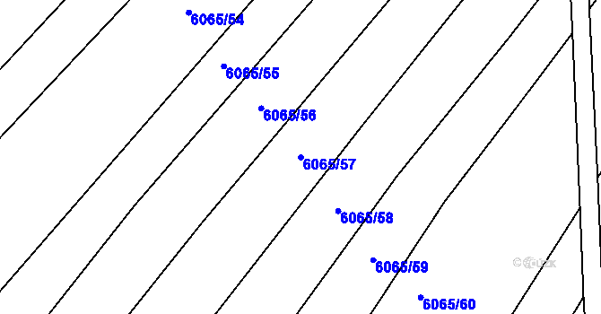 Parcela st. 6065/57 v KÚ Rosice u Brna, Katastrální mapa
