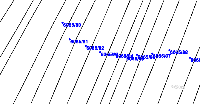 Parcela st. 6065/83 v KÚ Rosice u Brna, Katastrální mapa