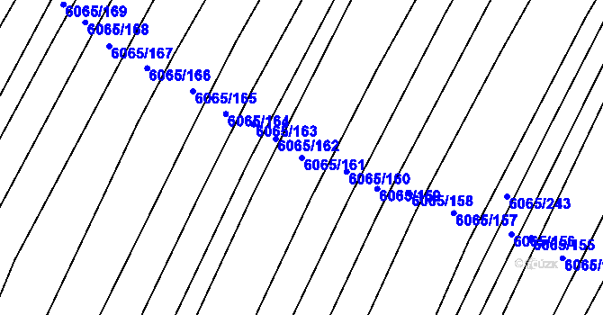 Parcela st. 6065/161 v KÚ Rosice u Brna, Katastrální mapa