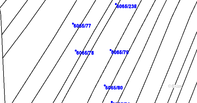 Parcela st. 6065/237 v KÚ Rosice u Brna, Katastrální mapa