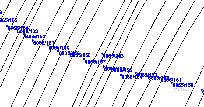 Parcela st. 6065/243 v KÚ Rosice u Brna, Katastrální mapa