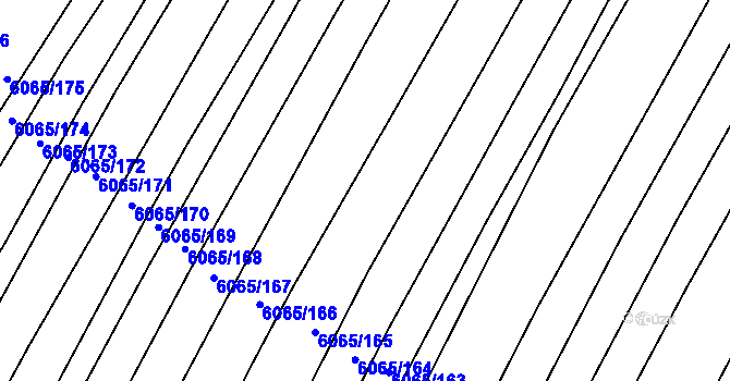Parcela st. 6065/248 v KÚ Rosice u Brna, Katastrální mapa