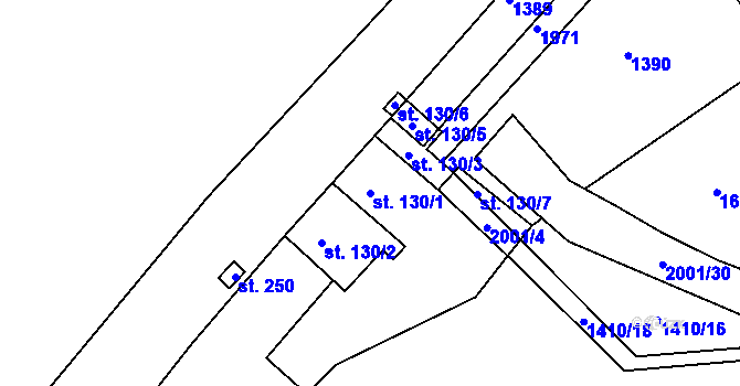 Parcela st. 130/1 v KÚ Rosovice, Katastrální mapa