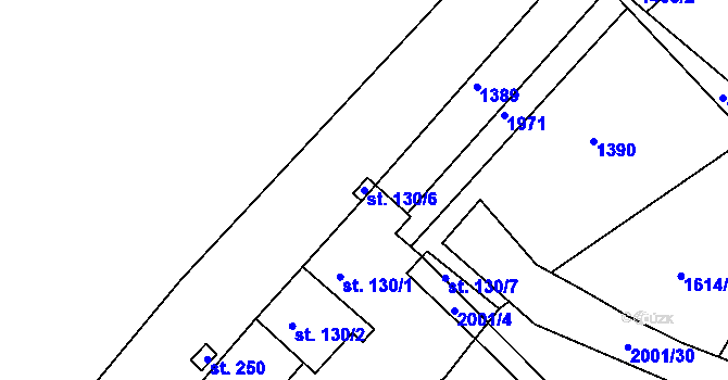 Parcela st. 130/6 v KÚ Rosovice, Katastrální mapa