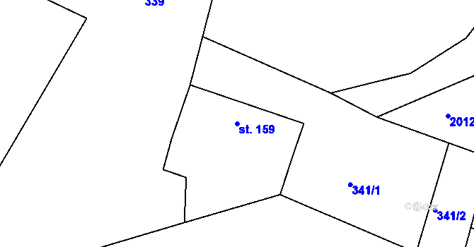 Parcela st. 159 v KÚ Rosovice, Katastrální mapa