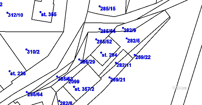Parcela st. 294 v KÚ Rosovice, Katastrální mapa