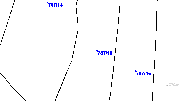 Parcela st. 787/15 v KÚ Rosovice, Katastrální mapa