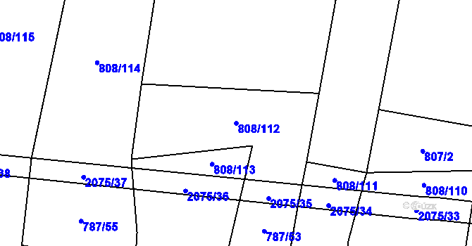 Parcela st. 808/112 v KÚ Rosovice, Katastrální mapa