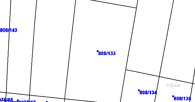 Parcela st. 808/133 v KÚ Rosovice, Katastrální mapa