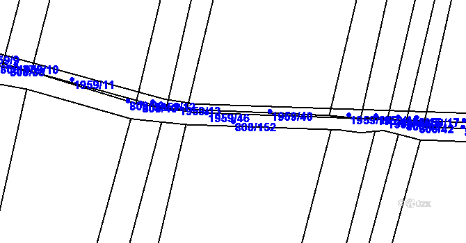 Parcela st. 808/152 v KÚ Rosovice, Katastrální mapa