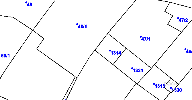Parcela st. 46/2 v KÚ Rostěnice, Katastrální mapa