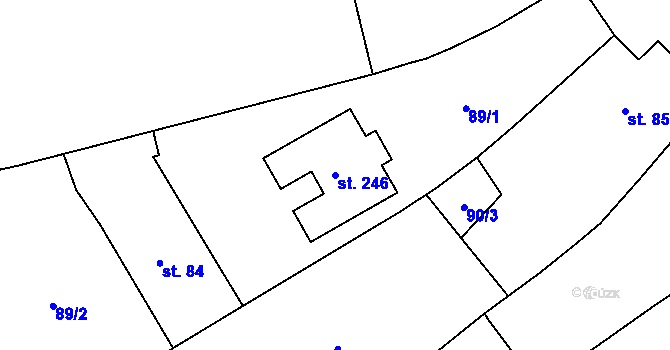 Parcela st. 246 v KÚ Rostěnice, Katastrální mapa