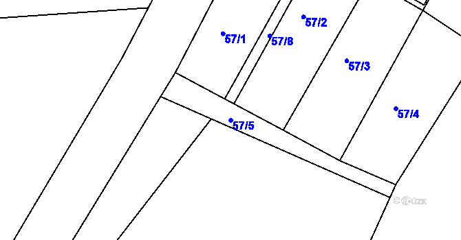 Parcela st. 57/5 v KÚ Rostěnice, Katastrální mapa