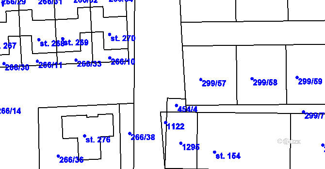 Parcela st. 299/32 v KÚ Rostěnice, Katastrální mapa