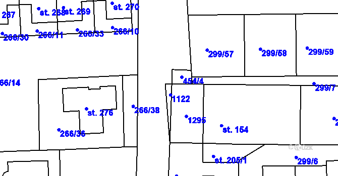 Parcela st. 299/33 v KÚ Rostěnice, Katastrální mapa