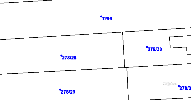 Parcela st. 278/4 v KÚ Rostěnice, Katastrální mapa