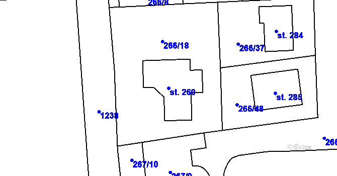 Parcela st. 260 v KÚ Rostěnice, Katastrální mapa